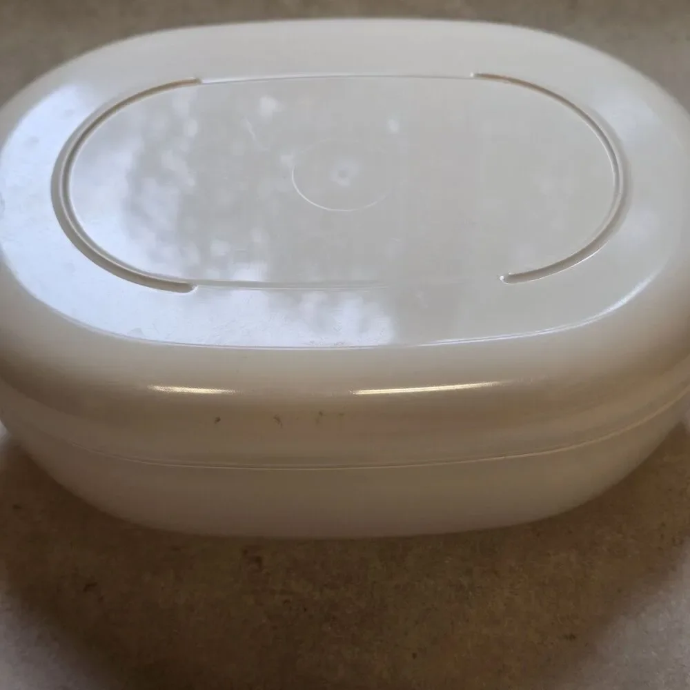 Vtg Tupperware Almond Oval Steamer Casserole Dish Lid Micro-Cookware 35 oz 1L